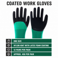 Coated Work Gloves — 12 Pair Pack